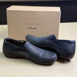 Clarks Cora Lilac Women's Slip On Loafer Navy Leather US Size 10N